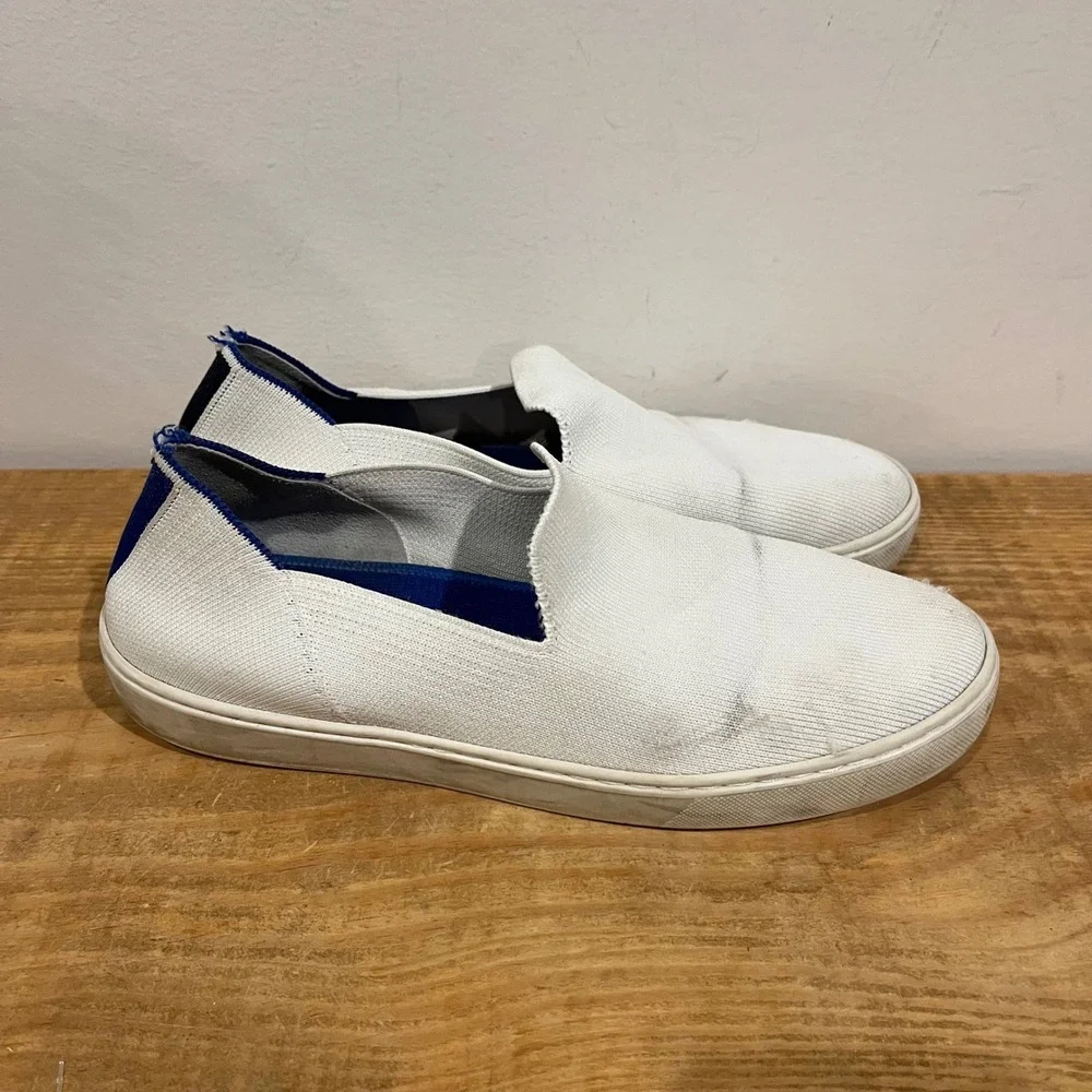 Rothy's White Knit Slip On Sneakers Womens Size‎ 8.5 Casual Comfort Shoes